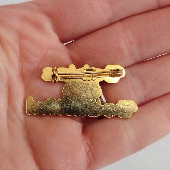 Vintage Gold Tone Babies Are Beautiful Pin Brooch Statement Letter - Picture 2 of 3